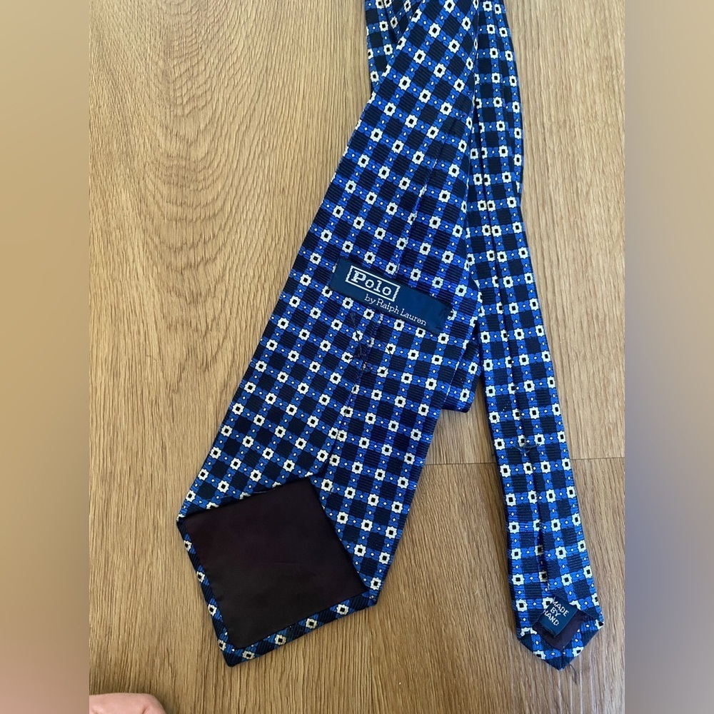 Polo by Ralph Lauren Blue Geometric Tie